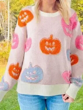 Halloween Cute Pumpkin Pattern Sweater